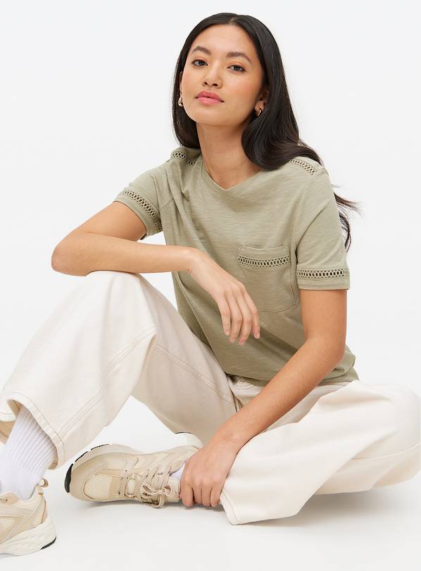 Light Green Cut-Out Embroidered T-Shirt 12